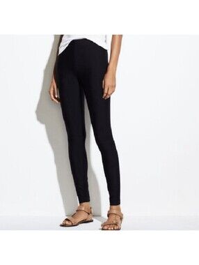 VINCE Women’s Pull-On Ponte Jersey Back Seam Stitch Leggings In Black-Size XS
